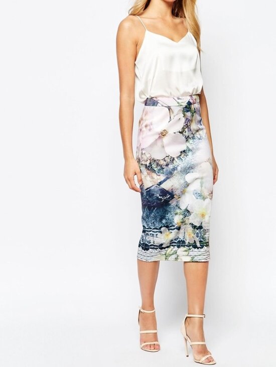 Ted Baker Dresses & Skirts - TED BAKER Women's Sinda Tile Floral Midi Skirt Size 5/US12
